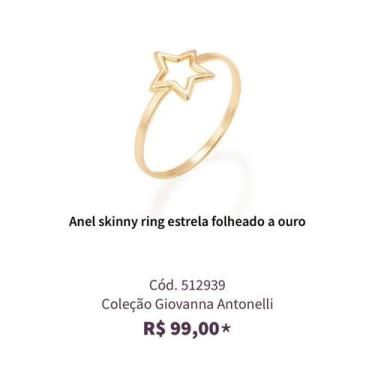 Imagem de Anel skinny ring estrela folheado a ouro - Rommanel 