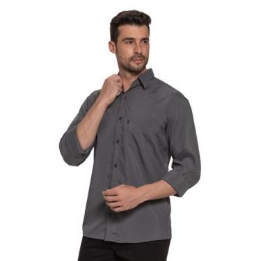 Imagem de Camisa Social Amil Masculina Manga Longa Com Bolso Clássica Uniformes 