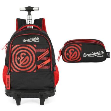 Imagem de Kit Escolar Mochila Grande com Rodas + Estojo Triplo Enaldinho Juvenil