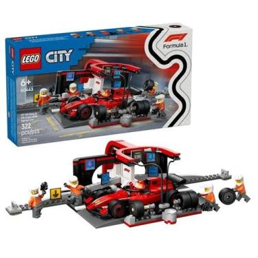 Imagem de Blocos de Montar Lego City Pit Stop e Equipe De Formula 1 Com Carro de