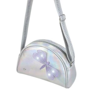 Imagem de Bolsa Infantil Menina Pampili Tiracolo Libelula com Led na cor Prata