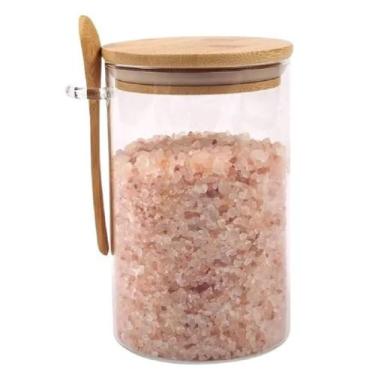 Imagem de Pote Hermético Mantimentos Vidro Tampa De Bambu 500ml - Wincy