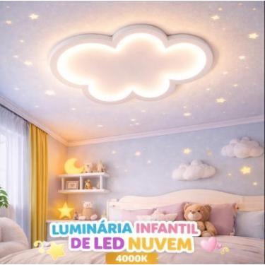 Imagem de Luminária Infantil De Led Nuvem Para Quarto Luz 4000k - Luxor Store