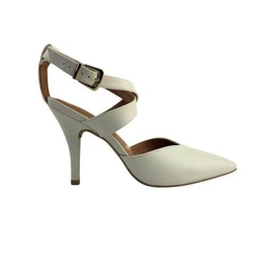 Imagem de Sapato Feminino Vizzano 1184.1716 Napa Garda, Branco off, 36