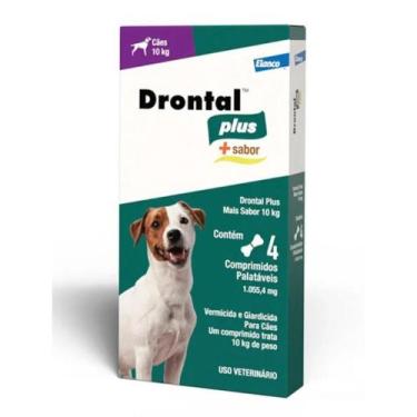 Imagem de Vermífugo Drontal Plus Cães até 10kg Sabor Carne 4 Comprimidos - Elanc