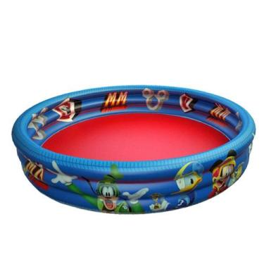 Imagem de Piscina Infantil Inflável Plástico Redonda Criança 3 Anéis 130 Litros 