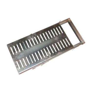 Imagem de Ralo Grelha com Caixilho Aço Galvanizado 15x50cm Escoamento de Água Pr