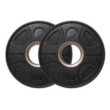 Imagem de Par Anilhas D1FITNESS Emborrachada 1,25kg 4 Grips