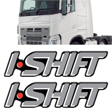 Imagem de Par de Adesivos Decorativos I-Shift para Caminhão Volvo em Vinil Resinado Brilho 16 X 4 cm