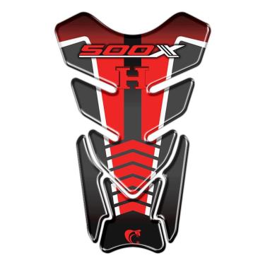 Imagem de Protetor de Tanque Resinado 3D Honda CB 500X Vermelho PVC Alta Resistência 20x12cm Teu Adesivo