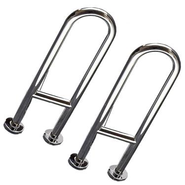 Imagem de Kit 2 Barras de Apoio em U Economia Solar para Banheiro Aço Inox Idoso Cadeirante Gestante 45cm