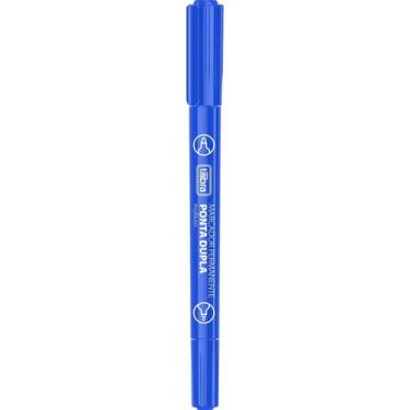 Imagem de Marcador Permanente Ponta Dupla EverMark Azul - Tilibra