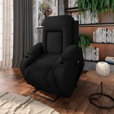 Imagem de Poltrona Reclinável Gambon G31 com Massagem Aquecimento Pu Preto Gran Belo