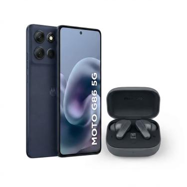 Imagem de Kit Motorola Moto G86 5G 256GB Grafite + Fone Moto Buds Bass Bluetooth ANC