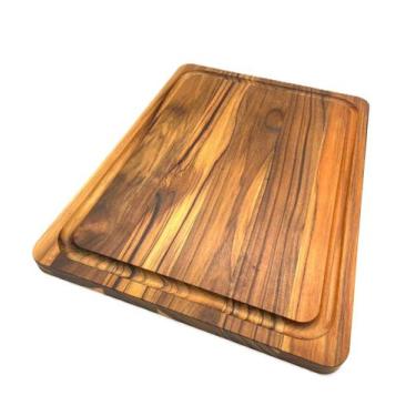 Imagem de Tábua De Teca Para Churrasco 31x41x2cm Com Friso - Michelon