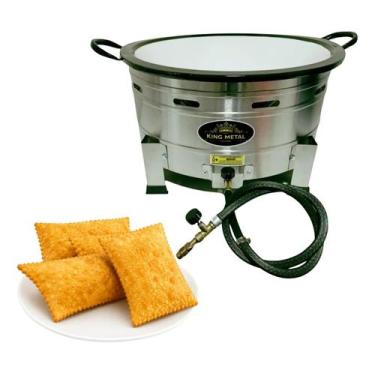 Imagem de Fritador A Gás De Mesa Pasteleiro Com Tacho 45Cm 10L Frituras - KING M