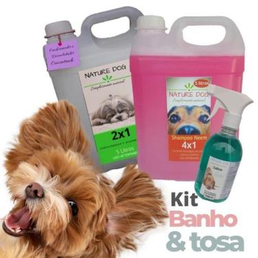 Imagem de kit Banho Profissional Nature Dog, Banho e Tosa, para cães e atos