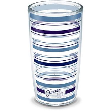 Imagem de Tervis Feito nos EUA, copo térmico de parede dupla Fiesta mantém as bebidas frias e quentes, 473 g - sem tampa, listras lapis