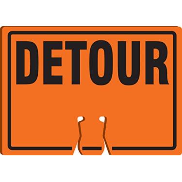 Imagem de Accuform Placa superior de cone de trânsito NMC "Detour", combine com cones laranja para criar uma placa de aviso, placa de cone de plástico de 25 x 35 cm, feita nos EUA, FBC778