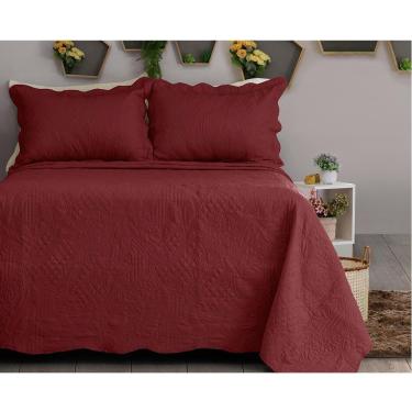 Imagem de Kit Colcha Cobre Leito New Every Day Casal Amsterda Malbec Sonhare