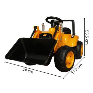 Imagem de Mini Trator Infantil Eletrico Escavadeira 12V Amarelo BW081AM