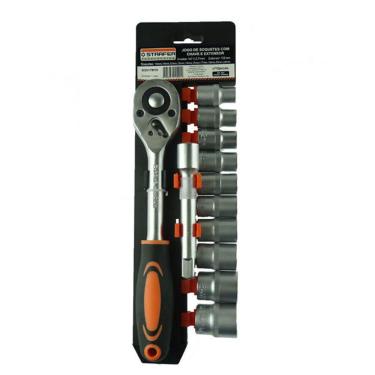 Imagem de Jogo 12 Peças Chave Catraca 1/2 + Extensor + Soquete Starfer