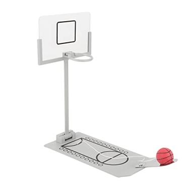 Imagem de conjunto de jogos de basquete de mesa com quadra de basquete,Mini cesta de basquetebol, cesta de mover, leve e pontuação divertido brinquedo esportivo novidade para , mini cesta de basquete, mesa de basquete