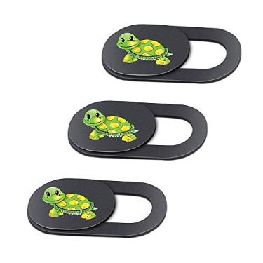 Imagem de Capa ultrafina para webcam para laptop, desktop, PC, Macboook, iMac, computador, smartphone (pacote com 3) (tartaruga)