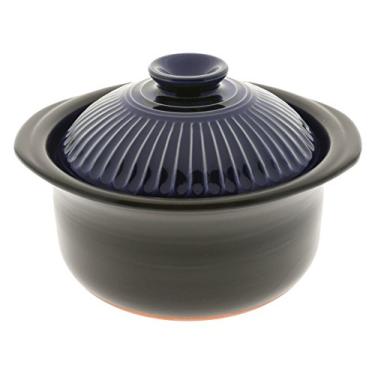 Imagem de Kotobuki Utensílios de barro 190-808 panela de arroz com raio azul fosco e cobalto, preto