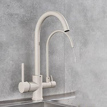 Imagem de Torneira Purificada Kithcen Ouro/Preto/Cromo Torneira Filtro de Água Torneira 2/3 Vias Torneira Quente Frio Misturador Pia Guindaste Cozinha Bebida, Bege com pontos C,1