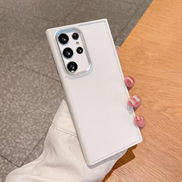 Imagem de Estojo de proteção de câmera com lente de metal para Samsung Galaxy S22 S21 Plus Note 20 Ultra Matte Capa traseira em TPU macio, branco, para Galaxy S21 Plus