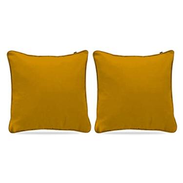 Imagem de Kit 2 Capas de Almofada Médias para Decoração de Casa Cor:Mostarda