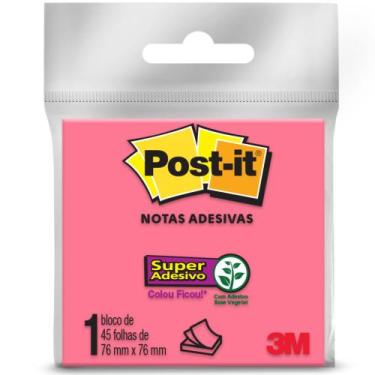 Imagem de Bloco De Notas Super Adesivas Post-It Rosa 76X76mm 45 Folhas - 3M