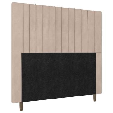 Imagem de Cabeceira Cama Box Solteiro Nala 90cm Suede Bege