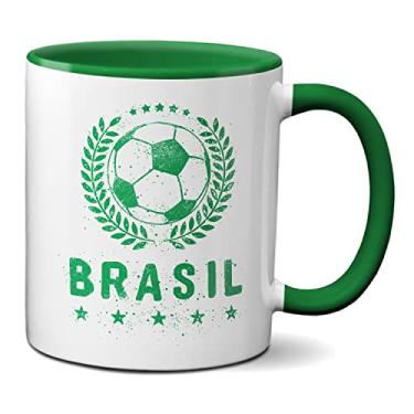 Imagem de Caneca Futebol Brasileiro Jogo Do Brasil Bola De Futebol (Verde)