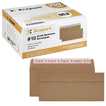 Imagem de Xxcxpark Envelopes de segurança autovedantes marrons 250 peças, 10 x 23 cm, sem janelas, invisível, vedação rápida super forte, padrão de matiz de segurança seguro