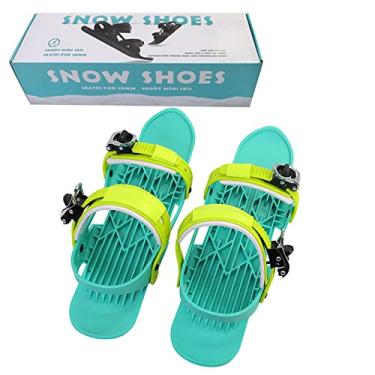Imagem de Mini patins de esqui curtos para homens e mulheres, Encadernações ajustáveis sapatos de esqui na neve de inverno, Pranchas de esqui curtas Snowskates Snowblades,3rd gen yellow