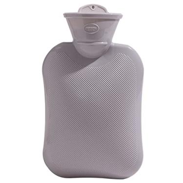Imagem de Garrafa de água quente de 500ml bolsa de água quente PVC pés de mão mais quente bolsa de água quente reutilizável para compressas quentes, aquecedor de pés de mão, dismenorreia do ombro do pescoço alívio da dor, cinza, 20x12,5 cm