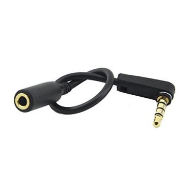 Imagem de Seadream 6 polos 4 polos 3,5 mm macho ângulo direito para 3,5 mm fêmea cabo de extensão de áudio estéreo cabo de substituição para Beats Dr. Dre Studio iPhone, cabo de áudio M para F, cabo de qualidade premium, 1PCS Black
