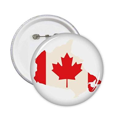 Imagem de Broche de bandeira do país do Canadá com símbolo de folha de bordo vermelha 5 peças