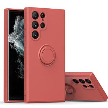 Imagem de Para Samsung S22 Ultra Plus S20 FE Liquid Silicone Ring Holder Case Soft Cover For Samsung A52 A72 A22 A32 A51 A71 A12 Case, Camellia Red, For Galaxy A32 4G