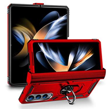 Imagem de Capa rígida de proteção para Samsung Galaxy Z Fold4 5G Fold 4 Zfold4 Acessórios de telefone para capas Samsung Z Fold4, vermelho, para Samsung Z Fold 4