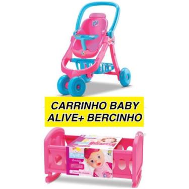 Imagem de Carrinho De Boneca Baby Alive Ref.: 8141 + Bercinho My Little Ref.: 80