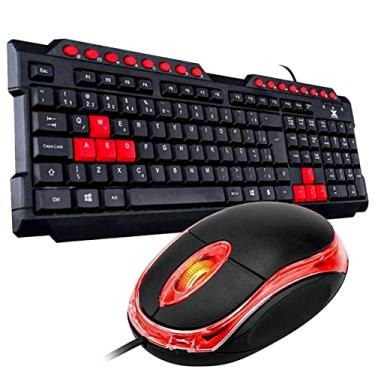 Imagem de Kit Combo Teclado Membrana Multimidia 3 Cores + Mouse Óptico USB (Teclado Vermelho)