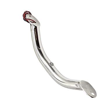 Imagem de MARINE CITY Cabo de trilho de garra de aço inoxidável polido de 23 cm com luz LED azul (alça de trilho de luz LED de 22 cm) para barcos iates trailers (1 peça)