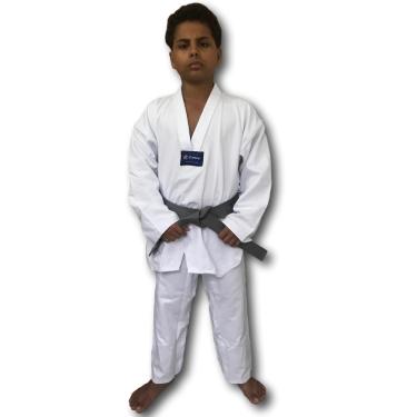 Imagem de Kimono Torah Dobok Taekwondo Reforçado Gola Branca - Infantil