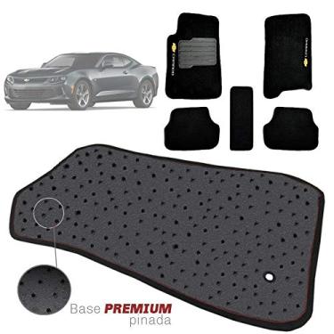 Imagem de Jogo de Tapete Carpete Pinado Compatível Com Camaro 2010 11 12 13 14 15 Impermeável Lavável Logo Bordado 5 Peças