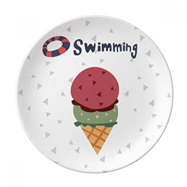Imagem de Bóia de banho de verão para sorvete doce, prato decorativo de porcelana salver, louça de jantar
