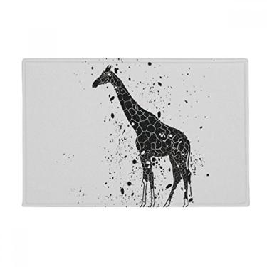 Imagem de DIYthinker Tapete de porta de banheiro com desenho de girafa cinza