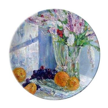 Imagem de Vaso de Pintura Still Life Vaso de Uva Prato Decorativo de Porcelana Salver Prato de Jantar